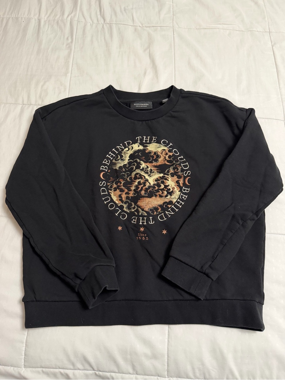 Scotch & Soda Black Crewneck Sweatshirt